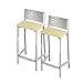 ASTIMESA TAACBE Dos Taburetes Altos de Cocina Asiento 60 cms Polipiel Beige