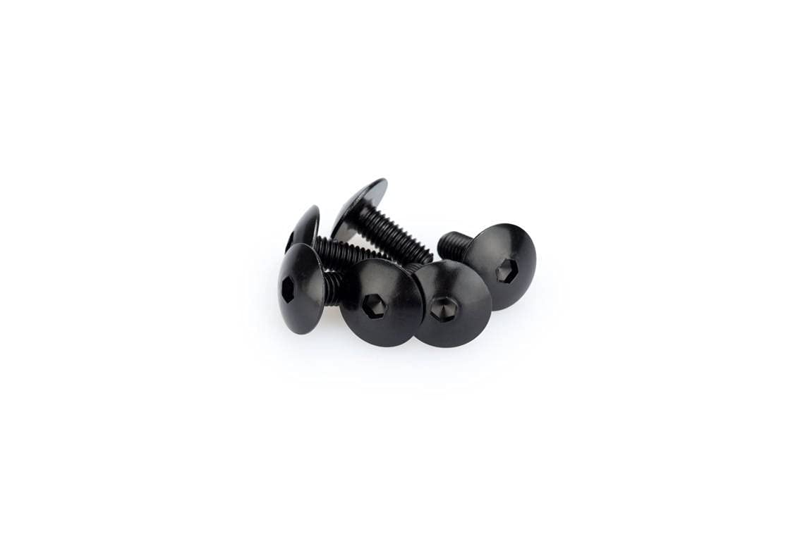 Puig 0611 N Blister 6 Screws, Rounded, M6, 15 mm, Black