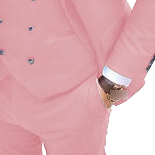 Men's Groom 3 Piece Suits Sets Button Double Homecoming Suit Blazer Slim Fit Tuxedo Suit for Wedding2