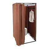 OUKANING Mobile Umkleidekabine Freistehend 100x100x200cm - Tragbarer Bodenstehende Anproberaum, Sichtschutz für Bekleidungsgeschäfte, Einkaufszentren und Büro Garten Outdoor (Braun)