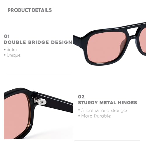 Image of mosanana Small Square Aviator Sunglasses for Women MS52362 | Retro Narrow Frame, UV400 Protection, Designed for Daily Outfits, Travel and Fashion Looks