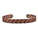 Pure Copper Twisted Magnetic Cuff Bracelet for Men, with 8 Magnets 3500 Gauss