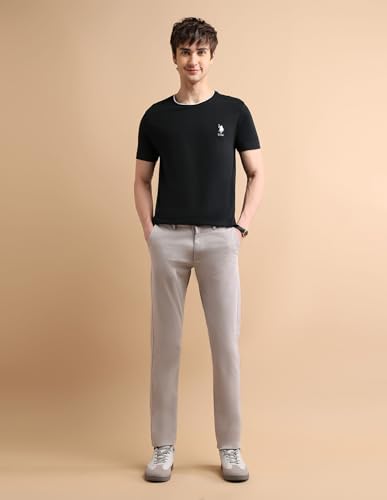 Image of U.S. POLO ASSN. Solid Cotton T-Shirts for Men - Breathable & Comfortable, Half Sleeves Mens Casual T Shirts