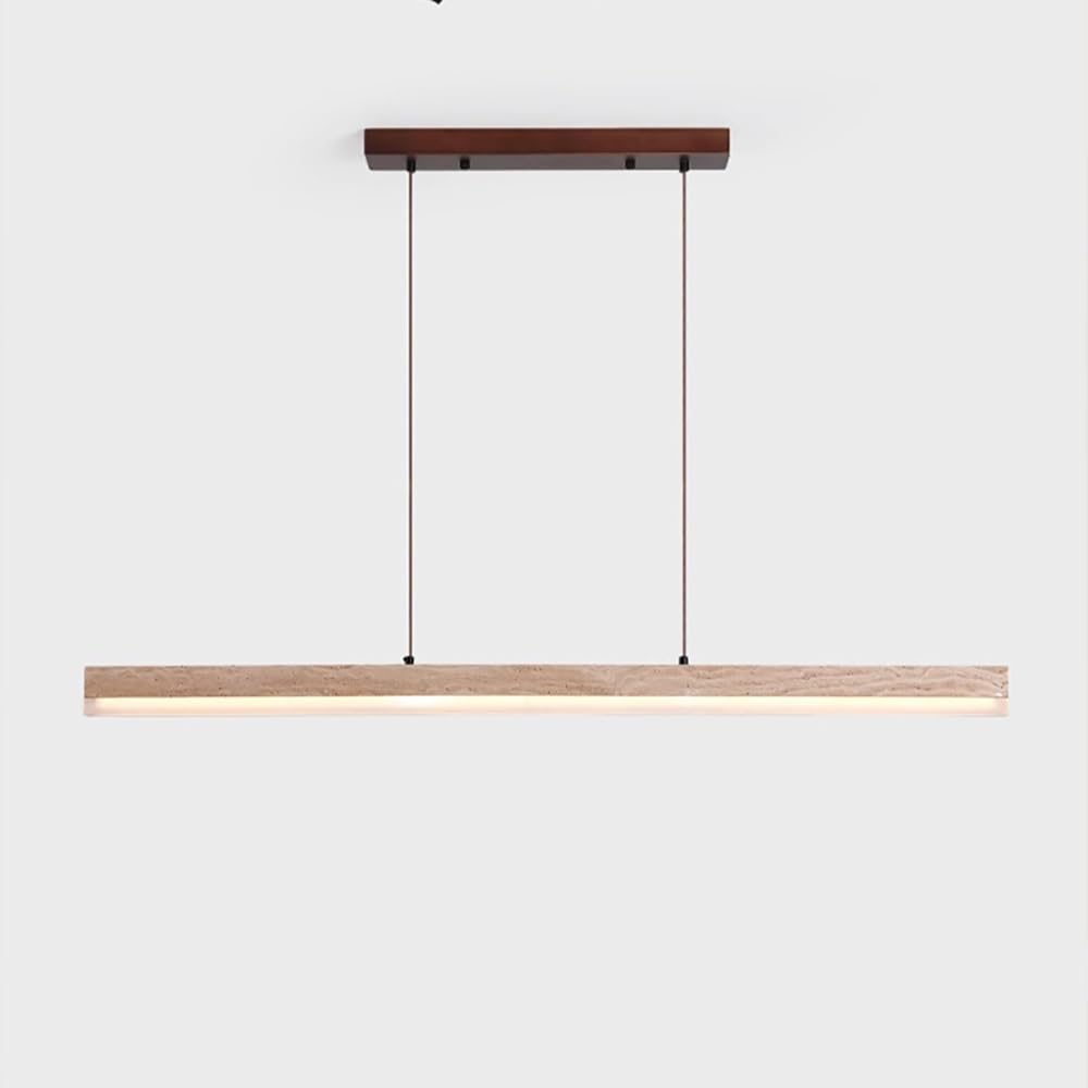 Lámpara Colgante Isla Cocina Iluminación, Luces Colgantes Lineales LED de Travertino Regulables para Comedor Oficina(Stepless)
