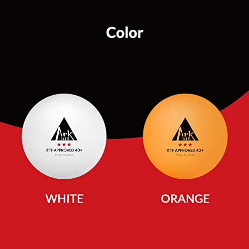 Arkhill 3 Star Ping Pong For Table Tennis, Ittf Certified Professional 40+ Balls, Practice, Training, Or Competition Use, Orange 40Mm Ball Bulk Sets, High Performance 6 Pack #TOP1