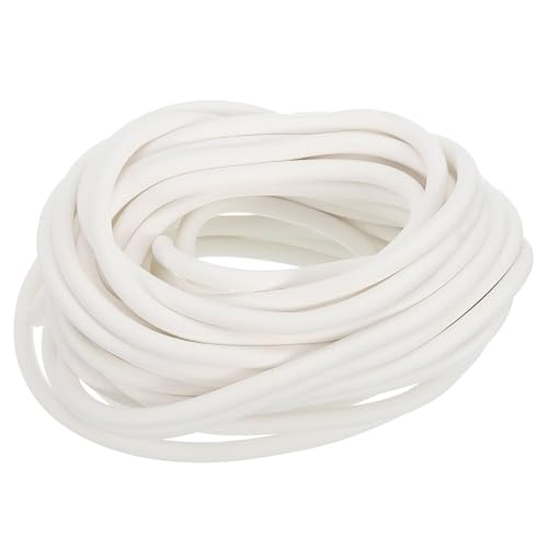 uxcell Silicone Foam Seal Strip, 5.5mm(0.22") Dia 8.5 Meters(27.89 Ft) Long Sponge Rubber Weather Seal Strip Round Rubber Cord Solid for DIY Warehouse, Pads, Foam Tubing, Crafts - White