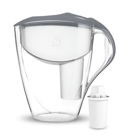 DAFI Dzbanek filtrujący Astra Stalowy + 1 wkład Classic - Pojemność 3 L - Przyjazny dla środowiska - Manualny - Wygodny - Wysoka wydajność - Atrakcyjny design - BPA Free