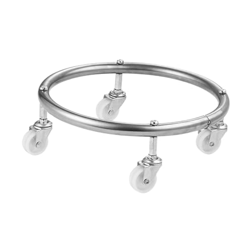 LOORGVEL Soporte para Bombona de Gas con Ruedas y Base Móvil Resistente Acero Inoxidable Plataforma Elevadora para Cilindros para Transporte y Almacenamiento Seguro Doméstico y Exterior