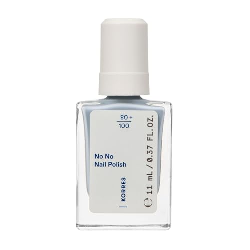 KORRES No No Nail Polish 72 Pastel Blue – smalto vegano 10-free con effetto gel, elevata coprenza e brillantezza, resistente alle scheggiature, 11 ml