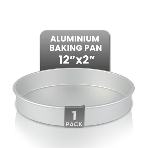 Restaurantware-Met Lux 12 x 2 Inch Straight-Sided Baking Tin, 1 Round Cake Pan - Oven-Ready, Freezable, Anodized Aluminum Round Baking Pan, Greaseproof, For Layer Birthday Cake