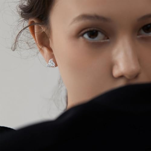 Viking Earrings Men Sterling Silver Celtic Stud Earrings Trinity Knot Ear Studs Viking Jewelry for Men4