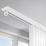 Robuste Aluminium-Vorhangschiene – leise gleitende Deckenschiene für Vorhänge und Raumteiler, perforiertes Design für einfache Installation und reibungslosen Betrieb