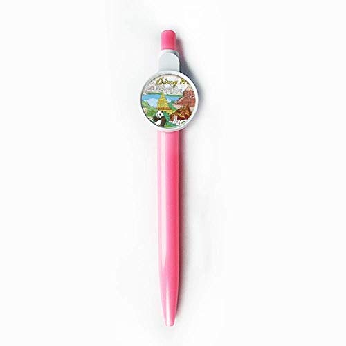 Stylo à bille rétractable Thaïlande Chiang Mai Panda Temple Bleu, une idée cadeau originale et utile