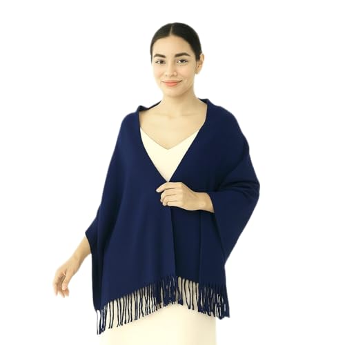 WESTEND CHOICE Ladies Scarves Pashmina Shawls and Wraps Large Scarf for Women Wedding Shawl Bridesmaid Stole Plain Winter Warm Scarves 200 x 70 cm (Navy)