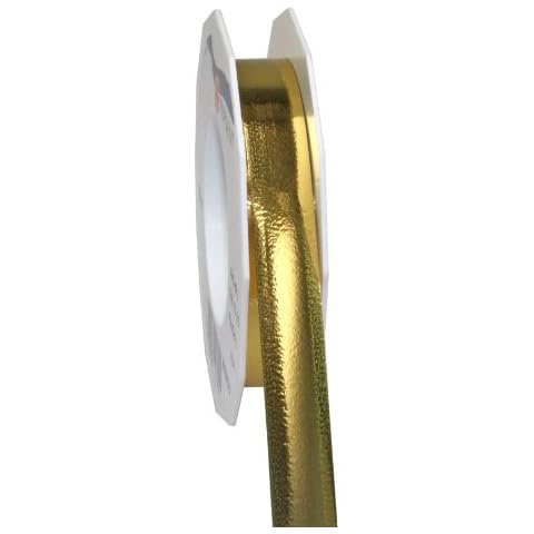 PRÄSENT C.E. Pattberg Mexico Metallic Gift Ribbon Gold, 27 Yards of Balloonribbon for Gift Wrapping, Accessories for Decoration & Handicrafts, Decoration Ribbon for Presents, 15mm - 25m, (1881525-634) Cover