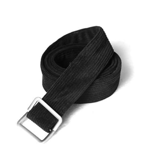 Inzegao Damen Cord-Hemd, Taillengürtel, Doppelringschnalle, Cinch-Gürtel für Cordhosen, Kleider, Jeans, Schwarzer Cordgürtel mit Schnalle, 45.3' x...