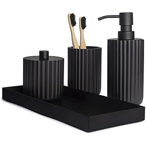 Matte Black Bathroom Accessory Set by L'MKI Cover
