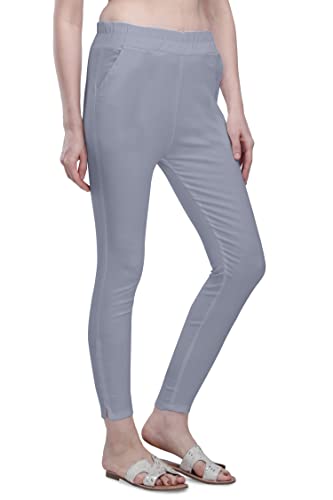 Image of Plus Size Slub Lycra Trouser Cigarette(Pencil) Pants Sizes(26 to 44)