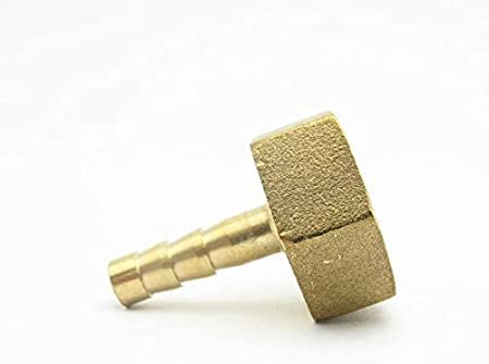 AQSON Pipe Fittings 8mm Hose Barb x 1/2" BSP Female Thread Brass Barbed Pipe Fitting Nipple Coupler Connector Adapter for Fuel Gas Water Pipe joint Pack Of 2 Pcs