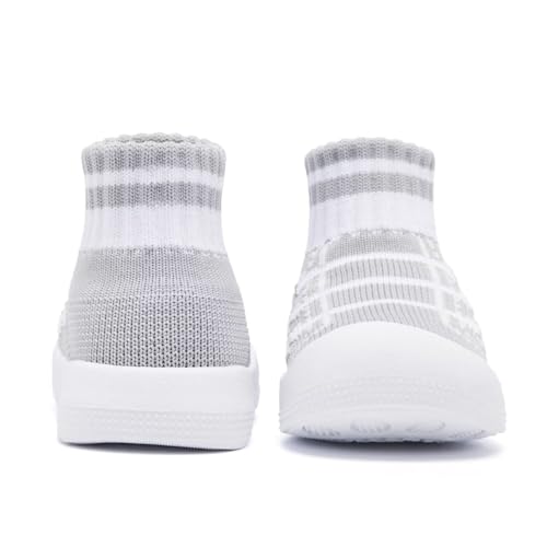Image of Eashi Baby Boy Girl Non-Skid Indoor Infant Walking Shoes Breathable Warm Elastic Sock Shoes with Memory Sole Protect Toes Outdoor Sneakers
