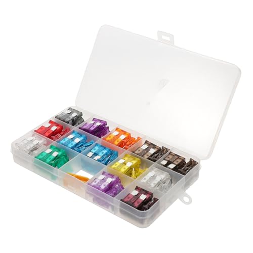 Kit de fusibles automotrices ULTECHNOVO, 150 piezas, para autos, camiones, RV y motocicletas, con caja de almacenamiento miniatura 1