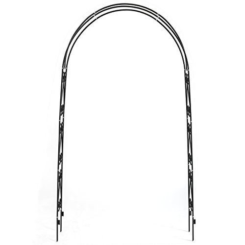 Doeworks Garden Arch,Garden Arbor For Various Climbing Plant, Outdoor Garden Lawn Backyard, 3' 11''Wide X 7' High, Black #TOP2