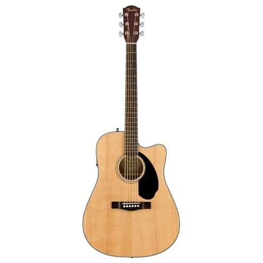 Fender CD-60SCE Dreadnought Guitarra Acústica Electrificada, Natural, Incluye cursos virtuales gratuitos en Fender Play