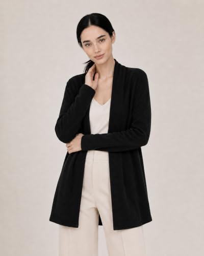 Image of State Cashmere Lightweight Mid-Thigh Cashmere Cardigan 100% Pure Cashmere Sweater Cashmere Wraps for Women