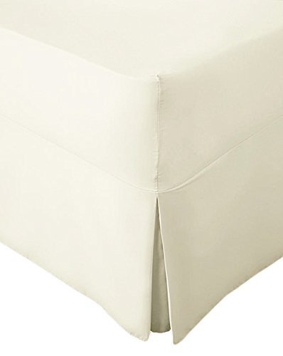 Comfy Nights Extra Deep Non Iron Percale PLEATED Valance Fitted Sheet (Cream, King)