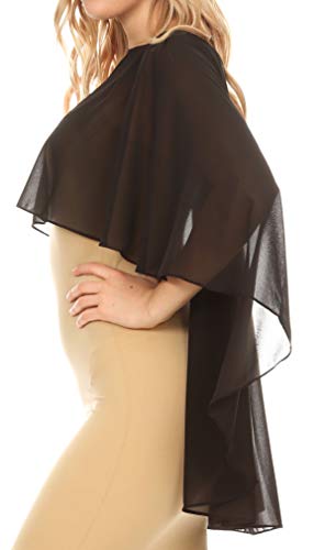 Sakkas Anya Women's Soft Chiffon Wedding Bridesmaid Bridal Cape Wrap Bolero Shrug3