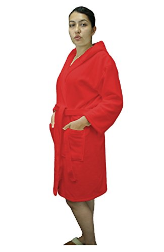Hooded Women's and Men's Bathrobes, Pure Cotton Velour Terry Bathrobe Robe for Adult2