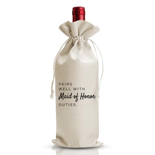 Maid of Honor Proposal Wine Bag, Bridesmaid Gifts for Women, Matron of Honor Card for Bestie, Pairs...