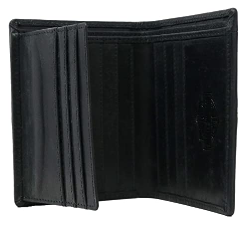 Harley-Davidson Men's Heritage Bi-Fold Leather Wallet w/Flip Out - Black2