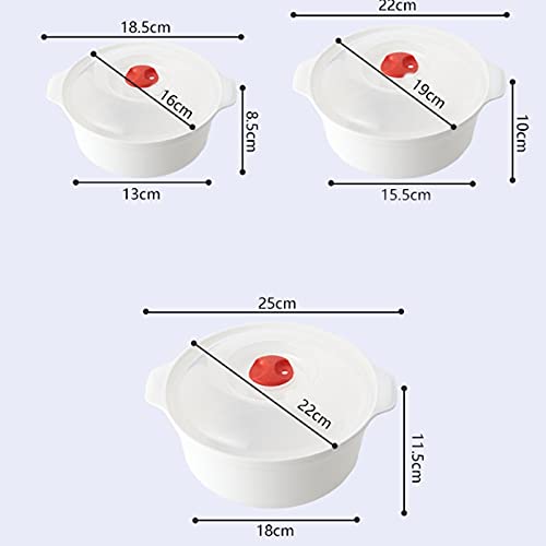 Contenitore per il pranzo, 3 pezzi, in plastica, per alimenti freschi, con coperchio ermetico, da meno 20 ℃ a 120 ℃, può essere riscaldato nel forno a microonde