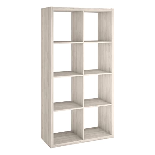 Image of ClosetMaid Decorative Open Back 8-Cube Storage Organizer, Bleached Walnut