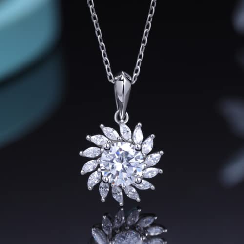Collier pendentif moissanite en argent 18k, idéal du bureau aux soirées chic