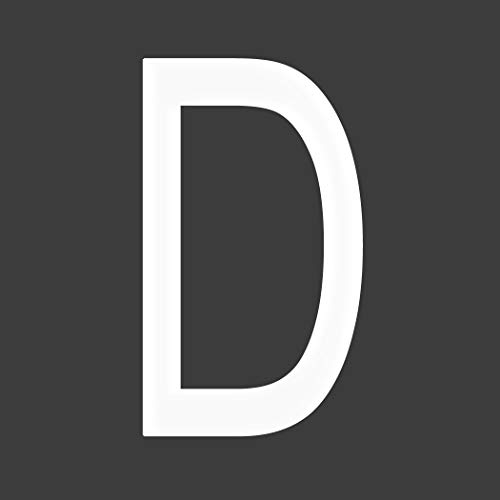 1 x lettre D 12 cm blanc brillant film autocollant tracé UV Cover