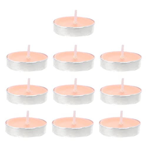 Healifty 10pcs Water Candles Red Decorations Unscented Home Decoration Romantic Candles Floating Votive Candles Round Candles Floating Candles Make Tea Small Candle Pink Wedding