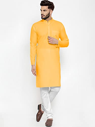 Image of Men's Cotton Blend Kurta Pyjama Set