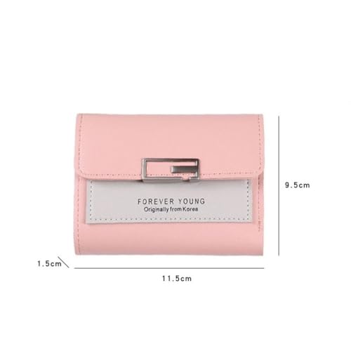 Short Wallet PU Luxury Large Capacity Card Holders Retro Solid Color Wallet Woman(Black)2