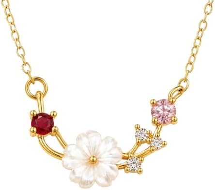 Gold Chain Flower Necklace for Women Floral Pendant Choker Statement Necklace Jewelry Mothers Day Anniversaries Birthday Christmas Special Occasions Gifts image 5