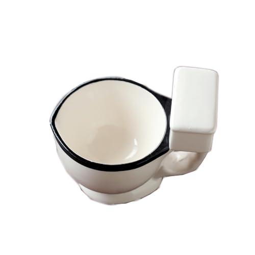 Image of Dolibi White Ceramic Coffee Mug Funny Party Mug Novelty Cute Cup Toilet Seat Coffee Mug for Friends (No poop)