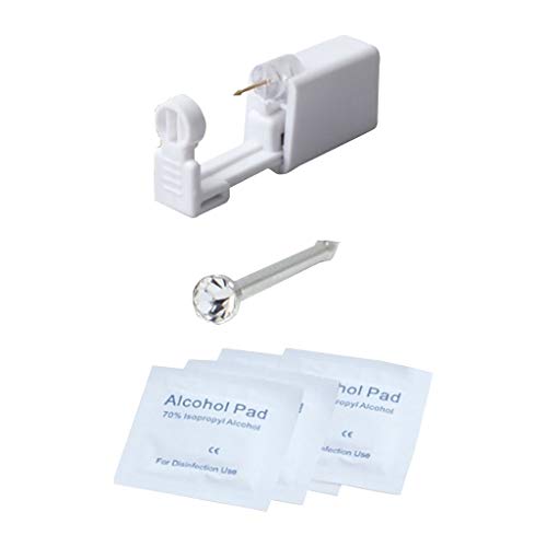 Btruely Einweg-Ohr-Piercingpistole mit Nasenstecker, Ohrlochstechpistole Einweg-Ohrlochstechen für Aseptisches sicher und Schmerzfreies Selbst-Piercing-Werkzeug (Weiß) Cover