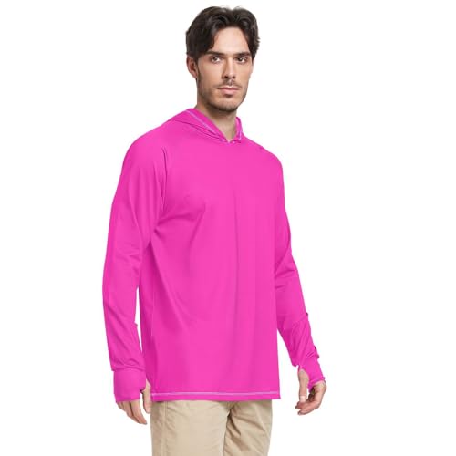 GAIGEO Sun Protective Mens Summer Shirts, Shirts for Men Long Sleeve Quick Dry, Light Hiking Clothes Men, Heliotrope S2