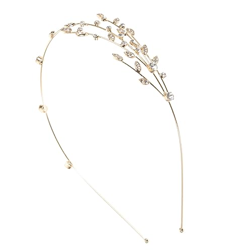 Bandeau de mariage avec strass de branche et alliage or pour coiffure