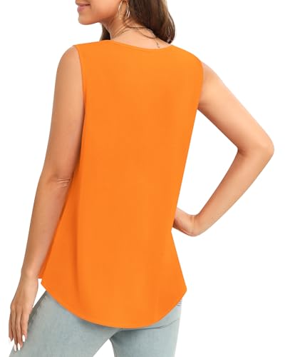Image of Women's Sleeveless Chiffon Tank Top Business Casual Blouse Tunic Top