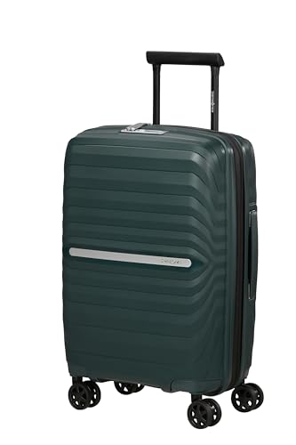 Samsonite Neo Flux   Spinner S Slim, Equipaje de Mano expandible, 55 cm, 39/45 L, Verde Jungla (Jungle Green)