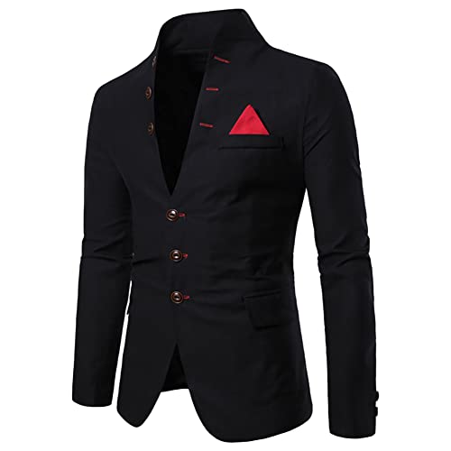 Mens Casual Solid Color Blazer Multi-Buttons Slim Fit Sports Coat for Wedding2