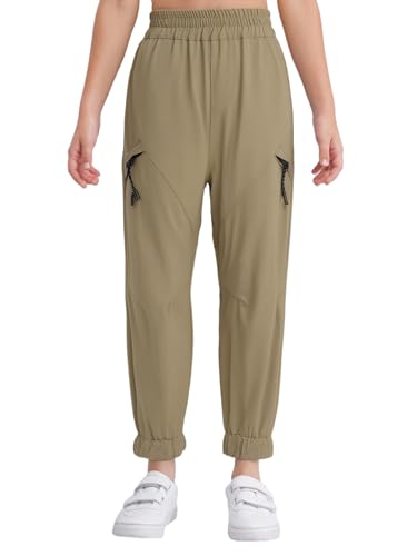 TiaoBug Kids Boys Cargo Joggers Pants Elastic Waist Quick Dry Hip Hop Jazz Dance Sweatpants School Casual Trousers