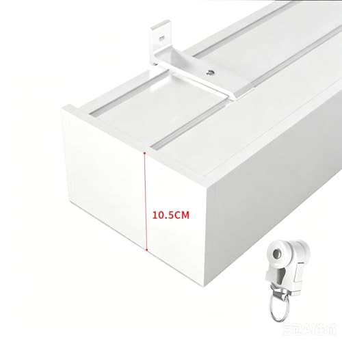 Riel de cortina doble integrado de pared con poleas para ventanas grandes 3